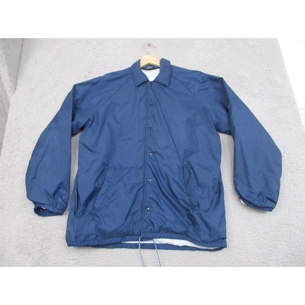 Vintage 90s Sears  Windbreaker Jacket Mens Large Blue Nylon Cotton Lined‎ Coach